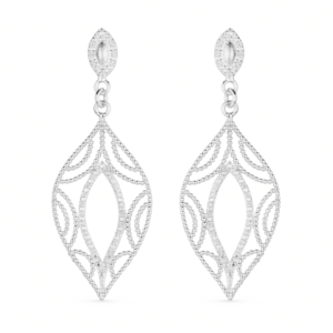 Brinco Prateado Folha de Gala